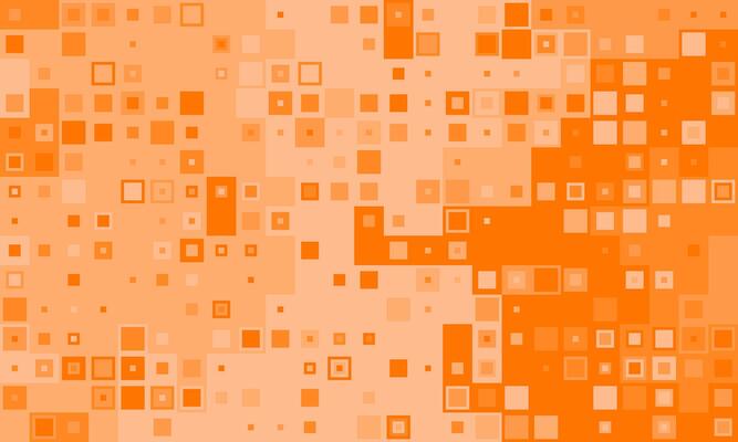 Abstract orange square pixel pattern background. Dynamic, vibrant design ideal for tech, energy, or modern presentations. Represents data flow, connection, or digital transformation.