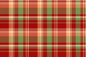 Latin pattern textile tartan, customizable seamless check. Geometric fabric plaid background texture in red and orange colors. vector