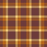 Industry seamless check plaid, quilt tartan background texture. Short textile fabric pattern in red and orange colors. vector