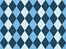 Classic argyle pattern in cool blue and navy hues. Perfect for backgrounds, textiles, or branding projects. Elegant geometric design evokes sophistication and tradition. vector