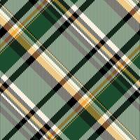 Elegant diagonal plaid pattern in green, beige, and black. Perfect for textile design, apparel, or website backgrounds. vector