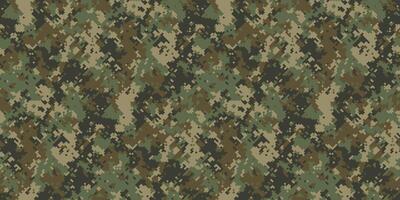 Intricate digital camouflage pattern in earthy greens, browns, and tans. vector