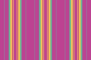 Vibrant vertical stripes in pink, yellow, and teal create a cheerful, playful pattern perfect for textile design, website backgrounds, or packaging. vector