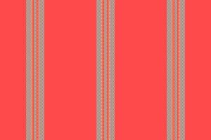 Tee seamless fabric background, curtain textile stripe. Mront texture lines vertical pattern in red and teal colors. vector