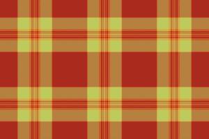 Messy fabric texture, classical seamless plaid background. Upscale pattern tartan check textile in red and lime colors. vector