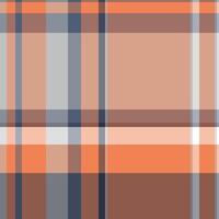 Artistic plaid check, scratch fabric tartan seamless. Postcard background textile texture pattern in orange and red colors. vector