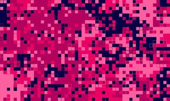 Abstract pixel art background. Vibrant pink and dark blue squares create a dynamic, modern design. Ideal for tech, gaming, or fashion projects, conveying energy and digital innovation. vector