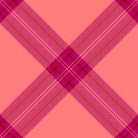 Handmade seamless pattern background, pillow texture textile. Surface plaid check tartan fabric in red and pink colors. vector