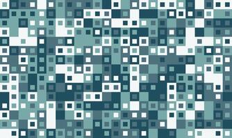 Abstract teal and white square mosaic pattern. Modern geometric design ideal for website backgrounds, digital art, textile prints, and tech presentations. vector