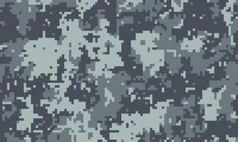 Abstract digital camouflage pattern in shades of grey. Perfect for backgrounds, textiles, or militarythemed designs. The pixelated texture adds a modern, technological feel. vector