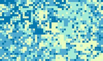 Abstract pixelated mosaic in calming blues and pale yellows. Perfect for tech, website backgrounds, or modern design projects conveying concepts of data, technology, or digital camouflage. vector