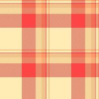 String fabric background seamless, baby plaid tartan texture. Scratched textile pattern check in light and red colors. vector