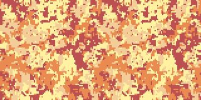 Abstract digital camouflage pattern in warm earth tones. Perfect for backgrounds, textiles, or militarythemed designs. The pixelated texture creates a modern, stylish aesthetic. vector