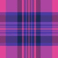 Vibrant pink, purple, and navy plaid pattern. Perfect for textile design, fashion, website backgrounds, or any project needing a bold, stylish texture. vector