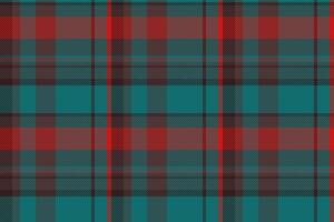 Sofa textile texture fabric, business tartan background. Throw check pattern seamless plaid in red and cyan colors. vector
