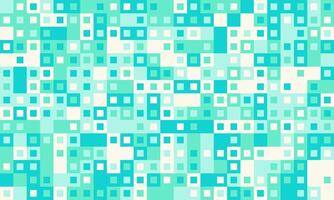 Abstract teal and white square pixel pattern. Ideal for website backgrounds, textiles, or modern design projects. Evokes feelings of technology, data, or refreshing coolness. vector