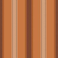 Chort background stripe pattern, graphic vertical lines textile. Cist fabric texture seamless in orange and dark colors. vector