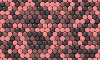 Abstract seamless pattern of pink and brown circles in a diagonal arrangement. Modern geometric design ideal for backgrounds, textures, and website design. vector