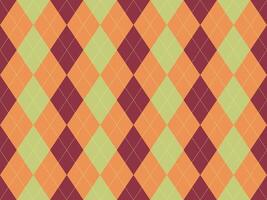 Vibrant argyle pattern in autumnal hues. Perfect for fallthemed designs, backgrounds, textiles, or website assets. The geometric shapes and warm colors evoke feelings of comfort and tradition. vector