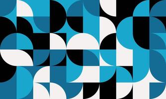 A blue and white abstract pattern with black and white shapes vector