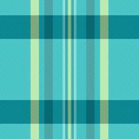 Mint texture seamless pattern, fibrous check plaid textile. Man fabric background tartan in cyan and teal colors. vector