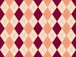 Elegant argyle pattern in burgundy and peach tones. A classic design perfect for backgrounds, textiles, and branding. vector