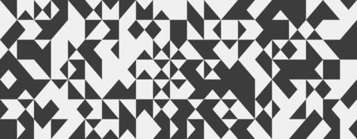 Abstract geometric pattern featuring a captivating interplay of black and white triangles and squares. vector