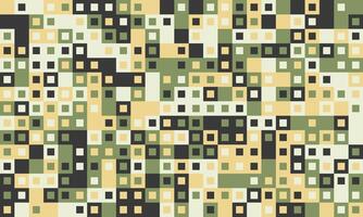 Abstract geometric pattern, a pixelated mosaic of earthy greens, beige, and black squares. Ideal for backgrounds, website design, or modern textile prints. vector