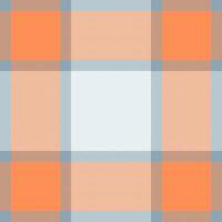 Stylish pastel plaid pattern in peach, light blue, and white. Perfect for textile design, website backgrounds, or crafting projects. vector