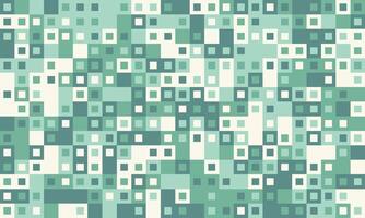 Abstract geometric background of varying sized teal and offwhite squares. vector