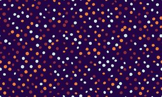 Abstract seamless pattern with scattered dots in various warm and cool tones on a deep purple background. Perfect for textile prints, website backgrounds, or playful branding. vector