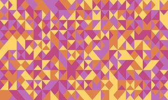 Abstract geometric pattern with vibrant hues of orange, purple, and yellow triangles. Perfect for backgrounds, textiles, or modern design projects. vector
