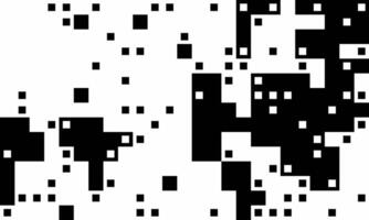 Abstract black and white pixel art background. Dynamic, contrasting squares create a visually striking, modern design perfect for tech, data, or digital themes. vector