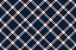 Elegant navy and peach diagonal plaid pattern. Perfect for textile designs, website backgrounds, or stationery. vector