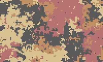 Abstract pixelated camouflage pattern in earthy tones. Perfect for backgrounds, textiles, or digital designs. Evokes a sense of concealment and mystery. vector