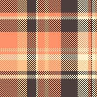 Elegant peach and brown plaid pattern. Perfect for textile design, fashion, or website backgrounds. This seamless texture offers a sophisticated and warm visual appeal. vector