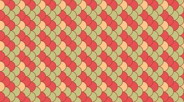 Vibrant abstract geometric pattern featuring overlapping circles in red, peach, and green. Perfect for backgrounds, textiles, and website design. vector