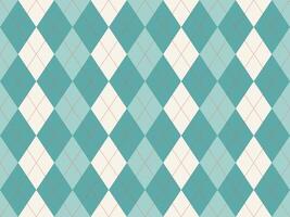 Elegant teal and cream argyle pattern. Classic diamond design with subtle red stitching detail. Perfect for textiles, backgrounds, or website design. vector