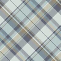 Graphic textile check plaid, faded tartan texture . Manufacturing fabric seamless pattern background in pastel and gentle gray colors. vector