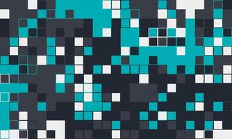 Abstract pixel art background. Teal, gray, and white squares create a dynamic, modern design perfect for tech, websites, or presentations. Represents digital data, innovation, or connectivity. vector