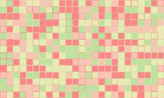 Abstract pastel mosaic tile pattern. Soft pink, green, and beige squares create a calming, textured background ideal for websites, presentations, or textile designs. vector