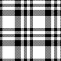 Sleek black and white plaid pattern. Perfect for fashion, textiles, or web design. Clean lines and classic style create a versatile backdrop or texture. vector