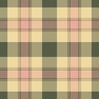 Slim texture tartan textile, apparel plaid background seamless. Sixties fabric pattern check in amber and pastel colors. vector