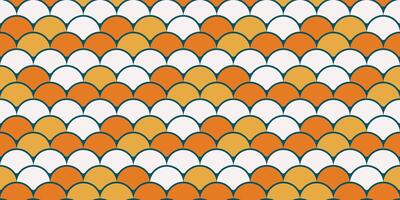 Vibrant geometric pattern featuring overlapping semicircles in warm orange and gold hues. vector
