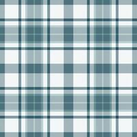 Multi plaid check textile, ornate tartan pattern . Jacket background fabric texture seamless in cyan and white colors. vector