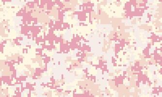 Abstract pixelated camouflage pattern in soft pink and beige tones. Ideal for fashion, textile design, or as a trendy background. Subtle texture, versatile and stylish. vector