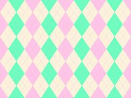 Delightful pastel argyle pattern in pink, mint green, and cream. Perfect for backgrounds, textiles, packaging, or playful designs. A charming and versatile graphic with a subtly sophisticated feel. vector