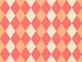 Elegant argyle pattern in soft coral, peach, and cream. Perfect for backgrounds, textiles, or branding projects. vector