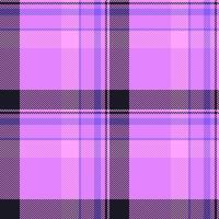 Vibrant purple and black plaid pattern. Perfect for fashion, textile, and web design projects. This seamless texture offers a stylish, modern aesthetic with a touch of classic charm. vector