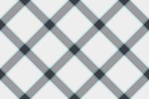 Elegant diagonal plaid pattern in soft grey, teal, and white. Perfect for textile design, website backgrounds, or stationery. vector